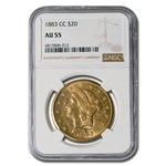 1883-CC $20 Liberty Gold Double Eagle AU-55 NGC