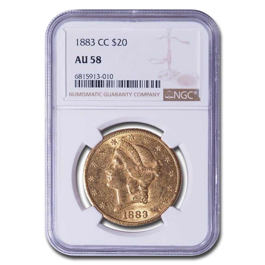 1883-CC $20 Liberty Gold Double Eagle AU-58 NGC