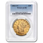 1883-CC $20 Liberty Gold Double Eagle AU-58 PCGS