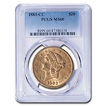 1883-CC $20 Liberty Gold Double Eagle MS-60 PCGS