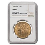 1883-CC $20 Liberty Gold Double Eagle MS-61 NGC