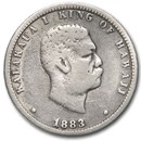 1883 Hawaii Quarter Kalakaua I Fine