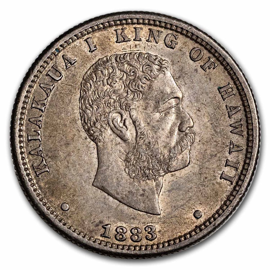 1883 Hawaii Quarter King Kalakaua I Choice AU