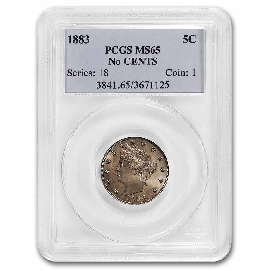 1883 Liberty Head V Nickel No Cents MS-65 PCGS