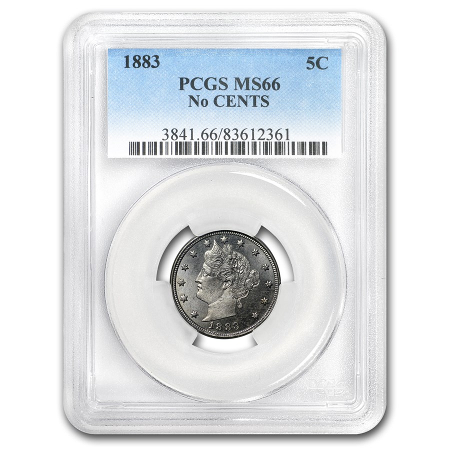 1883 Liberty Head V Nickel No Cents MS-66 PCGS