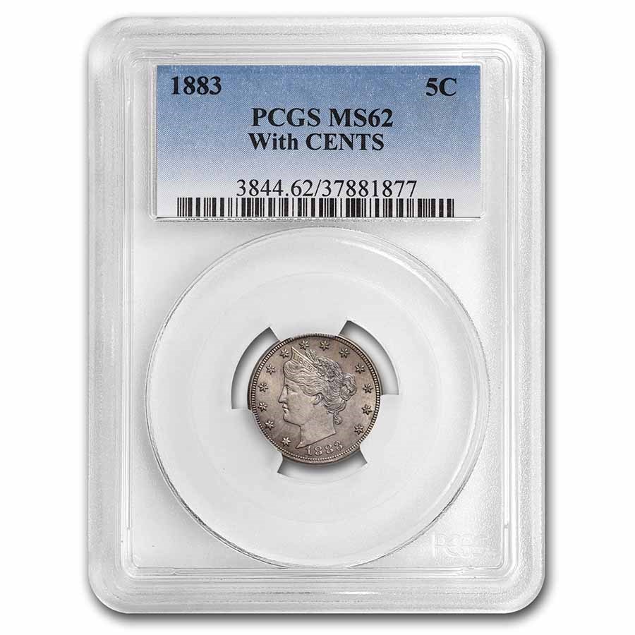 1883 Liberty Head V Nickel w/Cents MS-63 PCGS