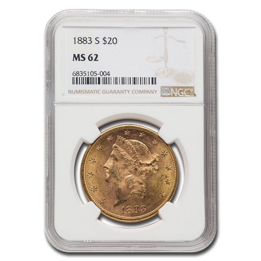 1883-S $20 Liberty Gold Double Eagle MS-62 NGC