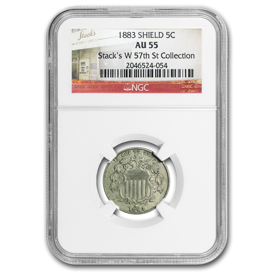 1883 Shield Nickel AU-55 NGC