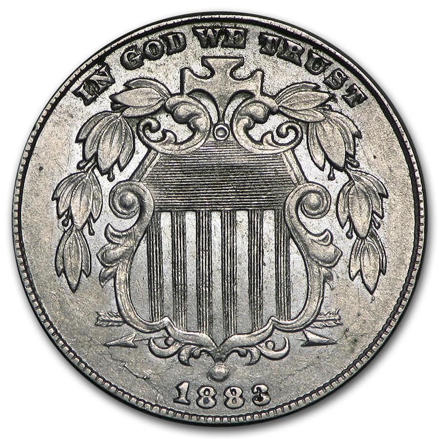 1883 Shield Nickel AU