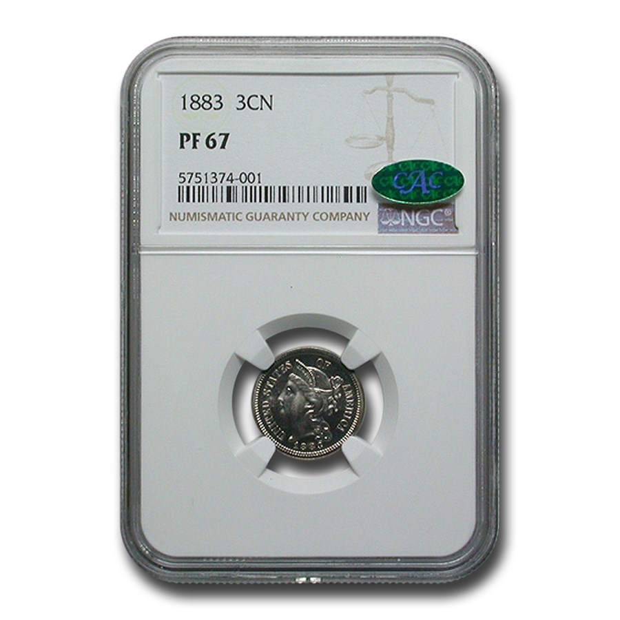 1883 Three Cent Nickel PF-67 NGC CAC