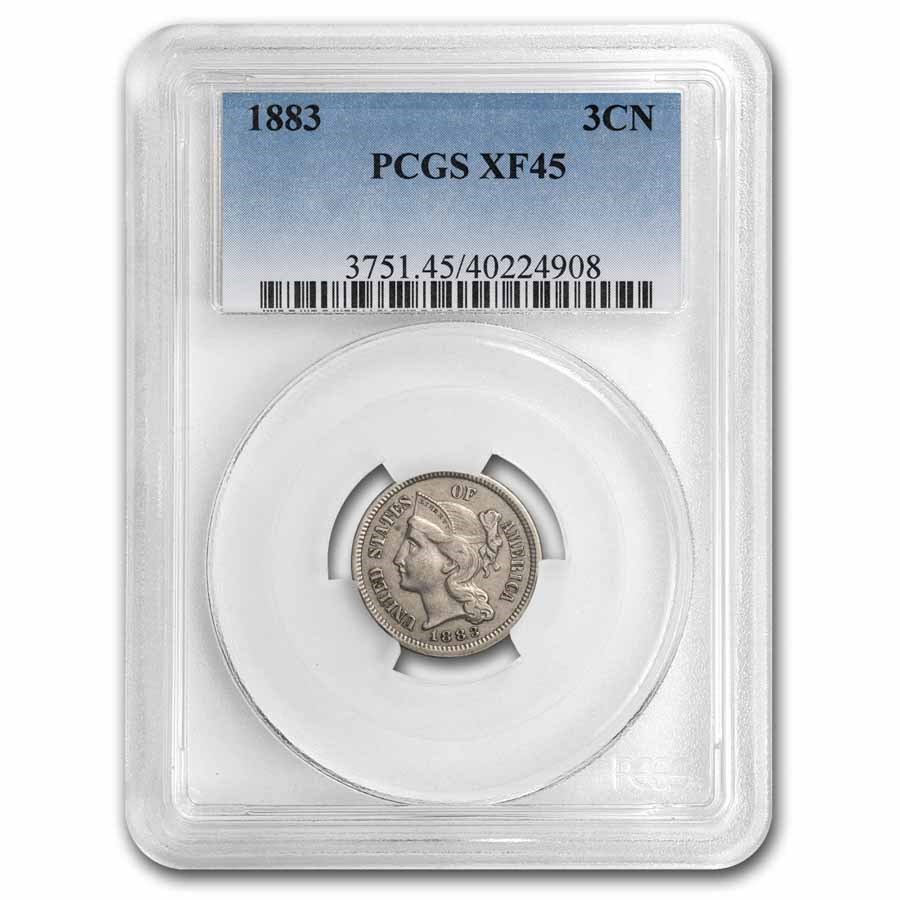 1883 Three Cent Nickel XF-45 PCGS