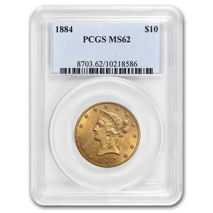 1884 $10 Liberty Gold Eagle MS-62 PCGS