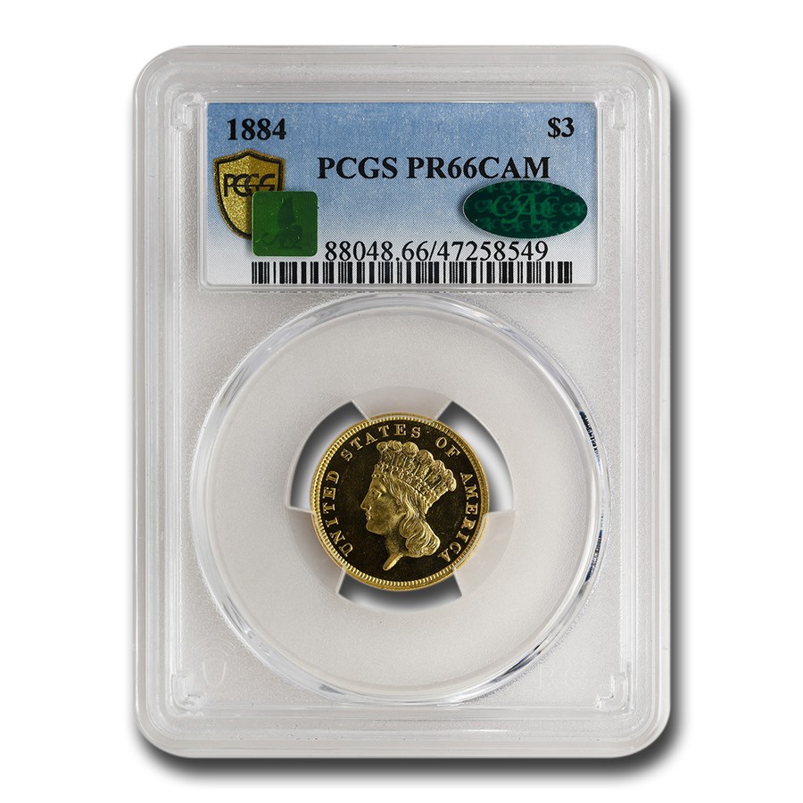 1884 $3 Gold Princess PR-66 Cameo PCGS CAC