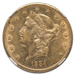 1884-CC $20 Liberty Gold Double Eagle AU-55 NGC