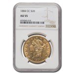 1884-CC $20 Liberty Gold Double Eagle AU-55 NGC