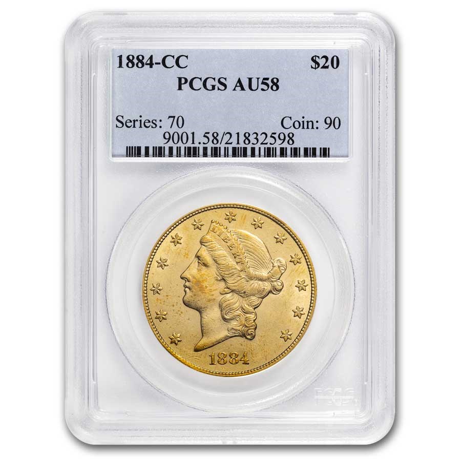 1884-CC $20 Liberty Gold Double Eagle AU-58 PCGS