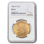 1884-CC $20 Liberty Gold Double Eagle MS-61 NGC