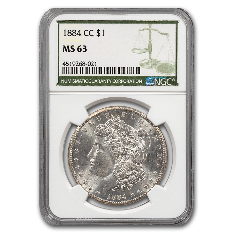 1884-CC Morgan Dollar MS-63 NGC (Green Label)