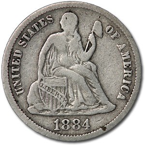 1884 Liberty Seated Dime VF