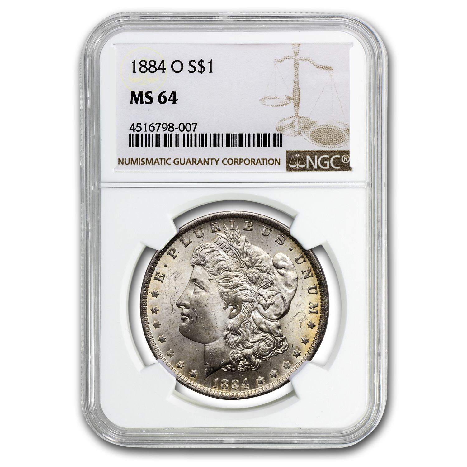 アンティークコイン 硬貨 1884 O Morgan Dollar Coin NGC Graded MS 64