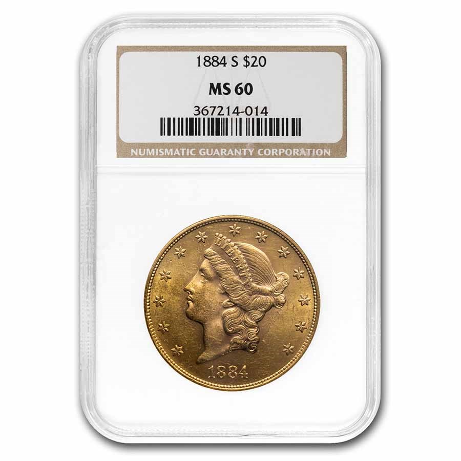 Buy 1884-S $20 Liberty Gold Double Eagle MS-60 NGC | APMEX