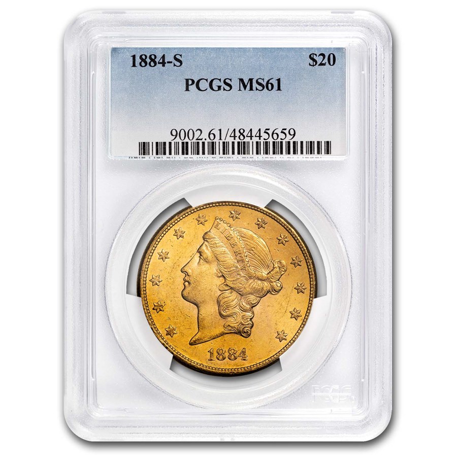 Buy 1884-s $20 Liberty Gold Double Eagle Ms-61 Pcgs 