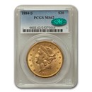 1884-S $20 Liberty Gold Double Eagle MS-62 PCGS CAC