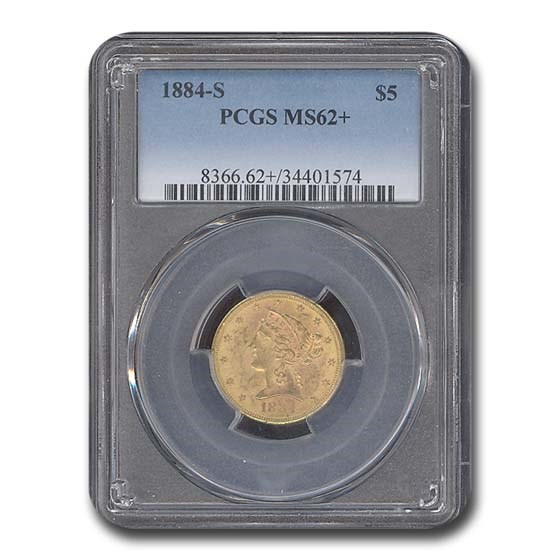 Buy 1884-S $5 Liberty Gold Half Eagle MS-62+ PCGS | APMEX