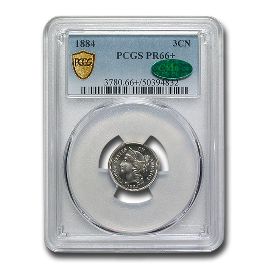 1884 Three Cent Nickel PR-66+ PCGS CAC