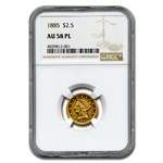 1885 $2.50 Liberty Gold Quarter Eagle AU-58 NGC (PL)