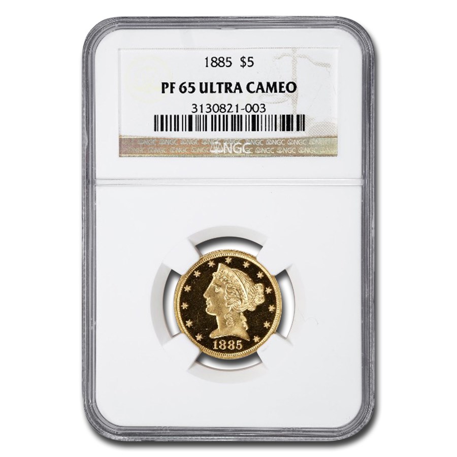 1885 $5 Liberty Gold Half Eagle PF-65 UCAM NGC