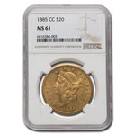 1885-CC $20 Liberty Gold Double Eagle MS-61 NGC