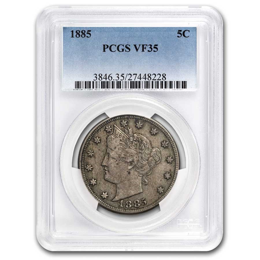 1885 Liberty Head V Nickel VF-35 PCGS