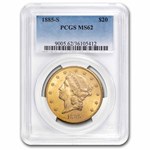 1885-S $20 Liberty Gold Double Eagle MS-62 PCGS