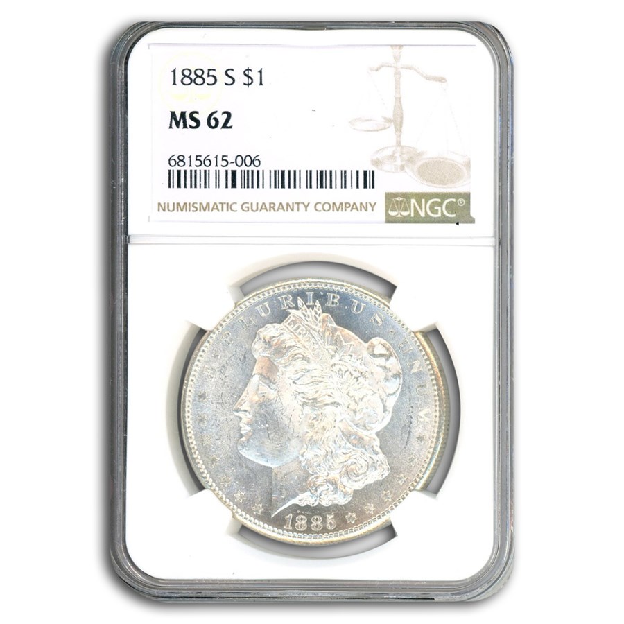 1885-S Morgan Dollar MS-62 NGC