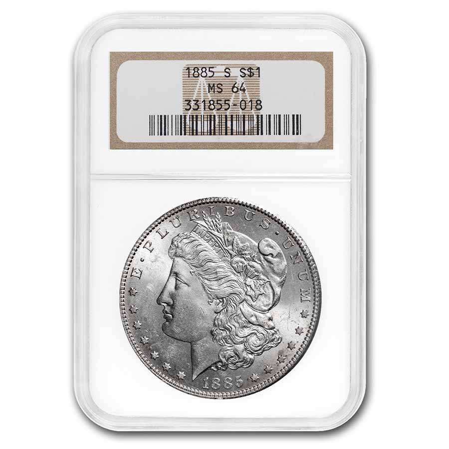 1885-S Morgan Dollar MS-64 NGC