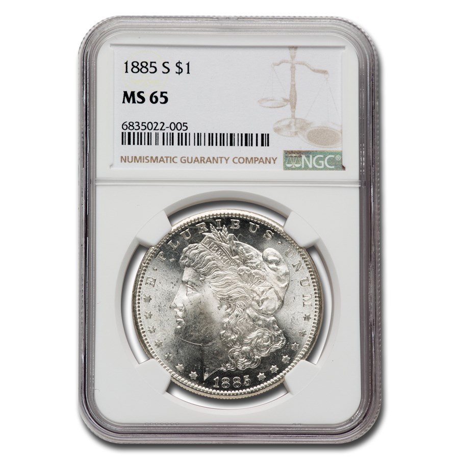 1885-S Morgan Dollar MS-65 NGC