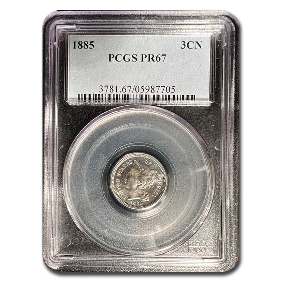 1885 Three Cent Nickel PR-67 PCGS