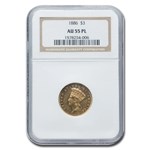 1886 $3 Gold Princess AU-55 NGC (PL)