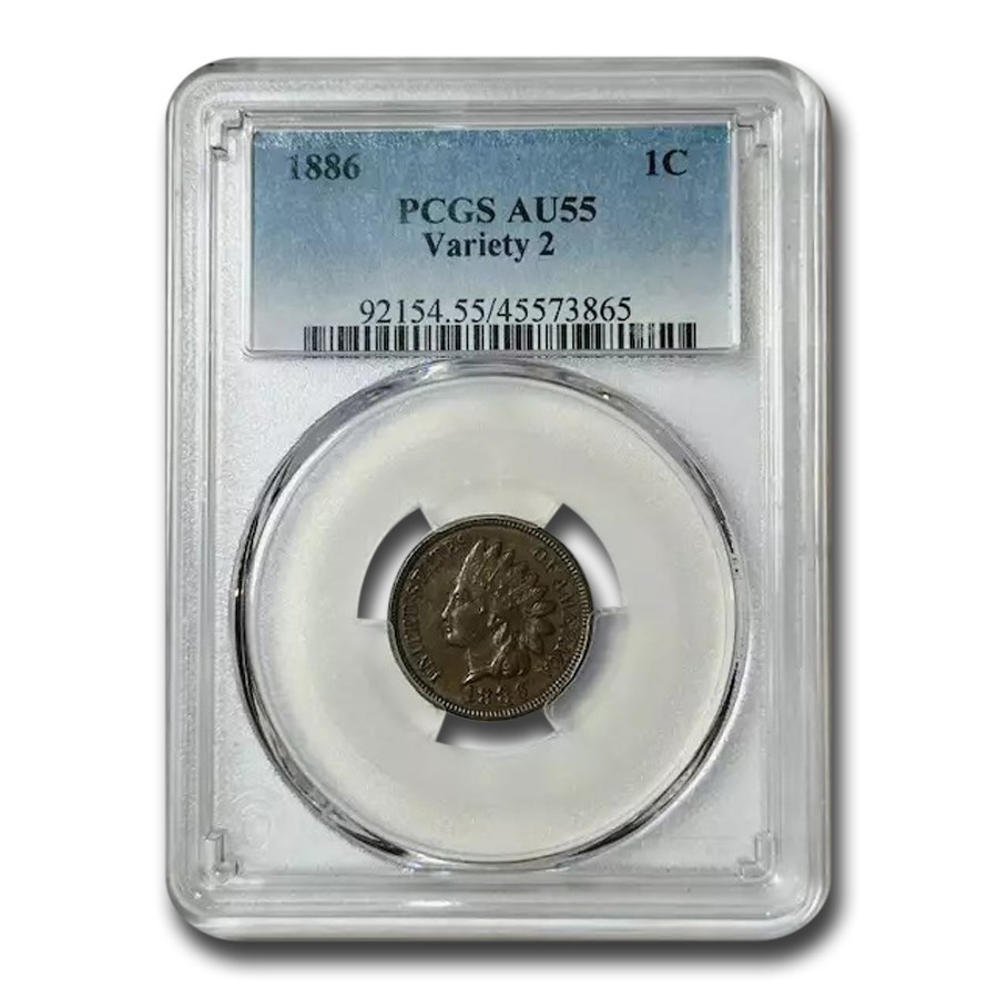 1886 Indian Head Cent AU-55 PCGS (Type 2)