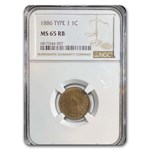 1886 Indian Head Cent MS-65 NGC (Red/Brown)