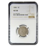 1886 Liberty Head V Nickel AU-58 NGC