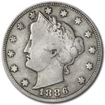 1886 Liberty Head V Nickel Fine