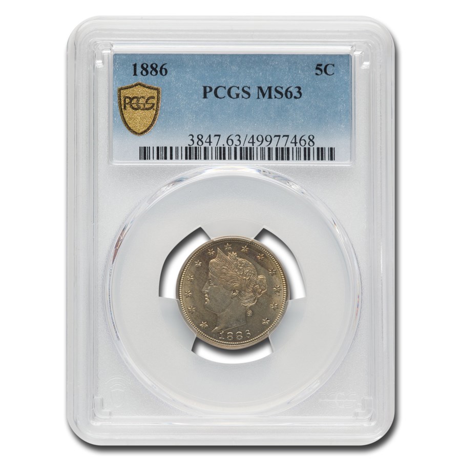 1886 Liberty Head V Nickel MS-63 PCGS