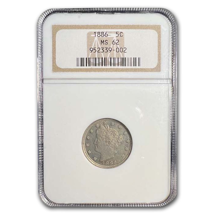 1886 Liberty V Nickel MS-62 NGC