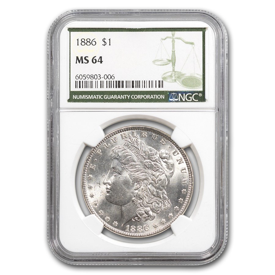 1886 Morgan Dollar MS-64 NGC (Green Label)