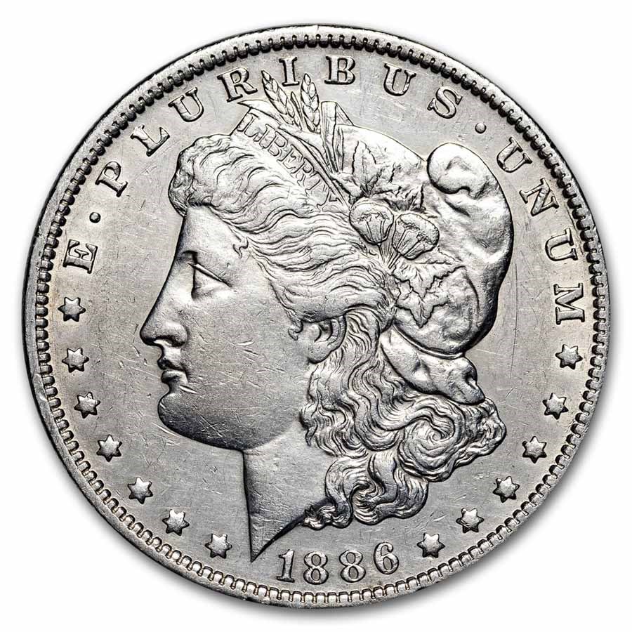1886-O Morgan Dollar AU Details (Cleaned)
