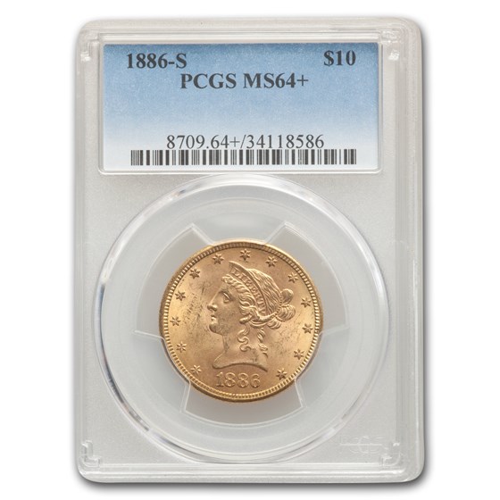 Buy 1886-S $10 Liberty Gold Eagle MS-64+ PCGS | APMEX