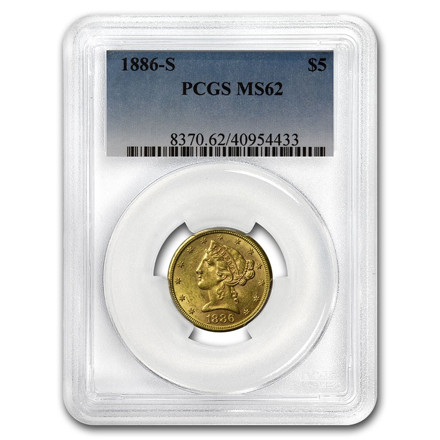 Buy 1886-S $5 Liberty Gold Half Eagle MS-62 PCGS | APMEX