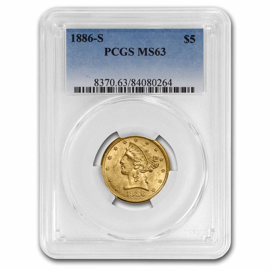 Buy 1886-S $5 Liberty Gold Half Eagle MS-63 PCGS | APMEX